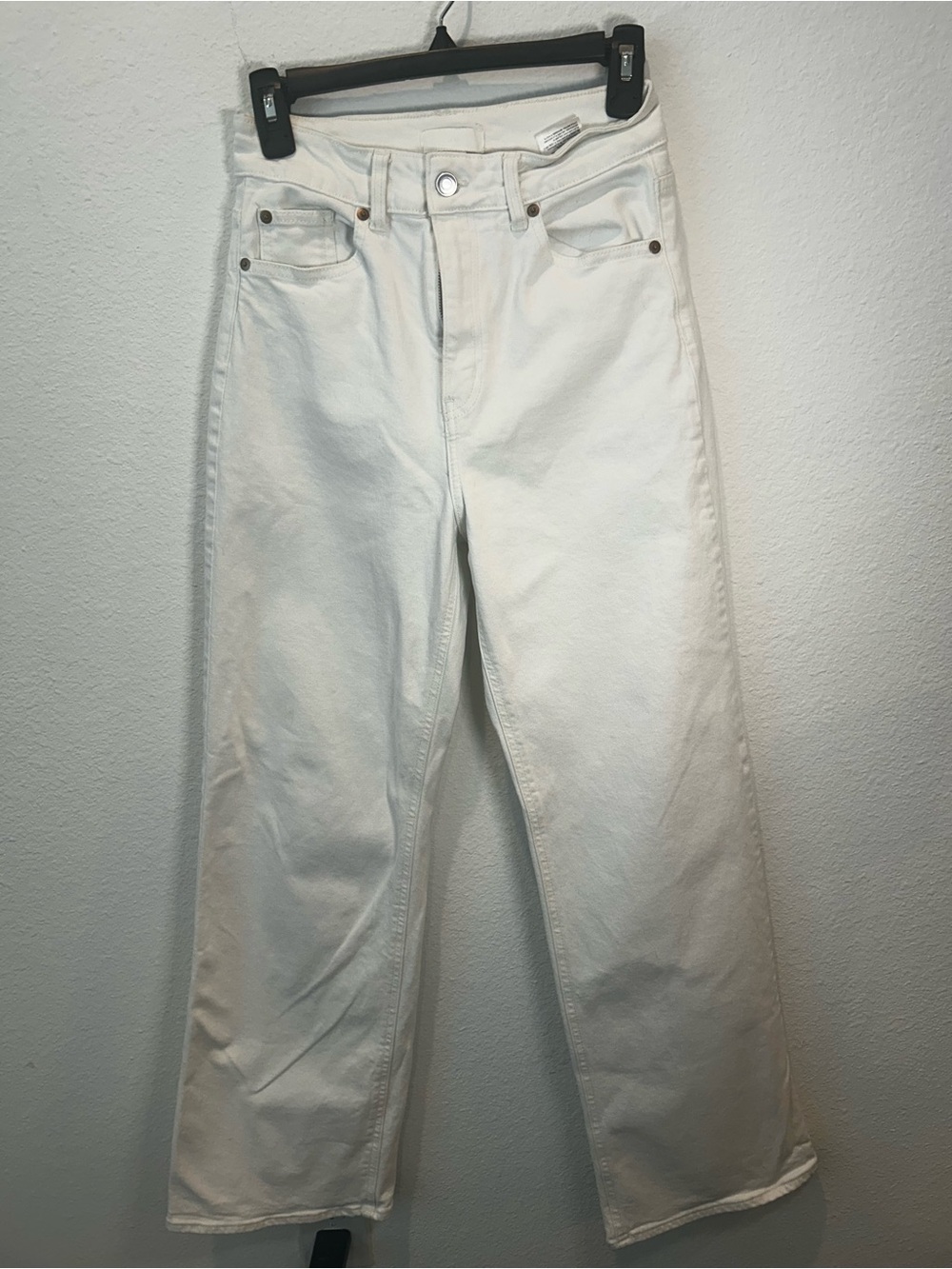 H&M Women's Cream Wide Leg Jeans